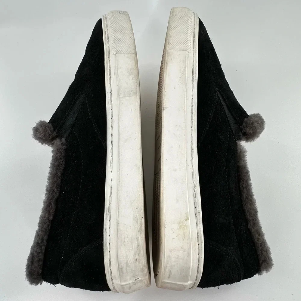 M Gemí womens flats size 37.5 black Italian suede cozy fashion sneakers